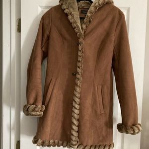 NEW Jones of NY Faux Mocha Shearling Montana Coat